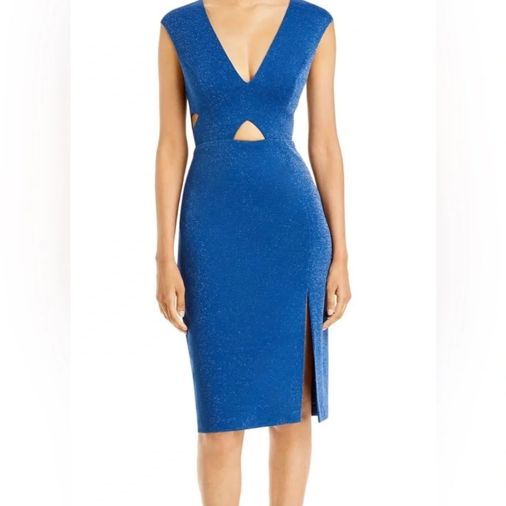 Aidan Mattox blue sparkle dress Size 8 NWT - Picture 1 of 11